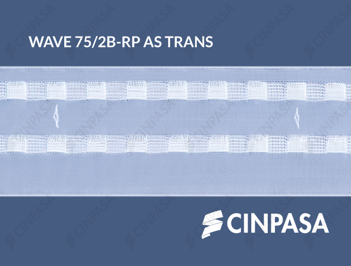  Perfect Wave Tape with 2 Pockets, Type B, Asymmetrical with Markings, Transparent 